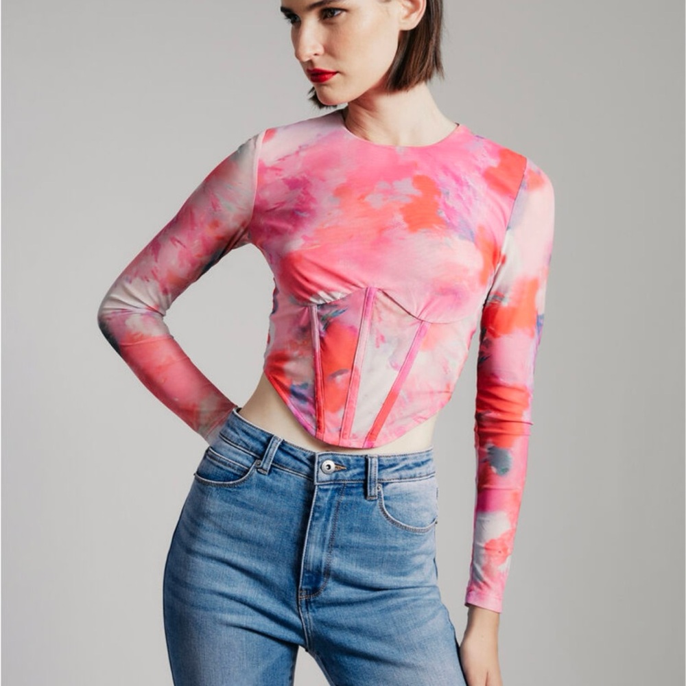 Bardot Lena Mesh Top Size M (6) NWT